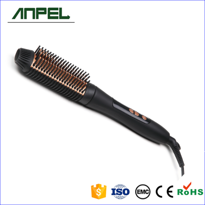 barber shop private label flat iron hair comb hair straightener brush