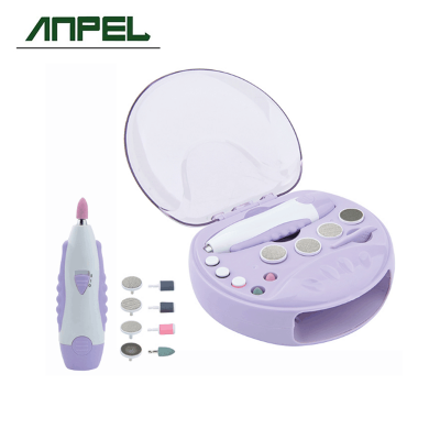 Battery operation nail polisher manicure pedicure set with nail dryer function