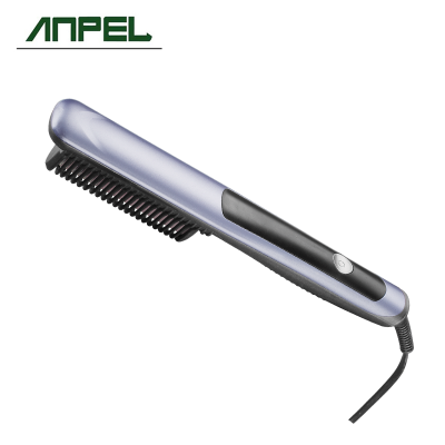 Professional LCD display mini hair straightener brush