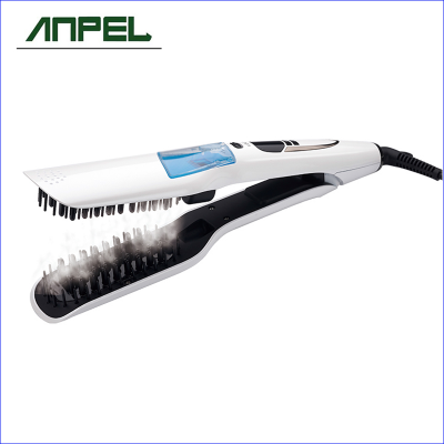 Professional hot selling LCD display and temperature control steam flat iron hair straightener